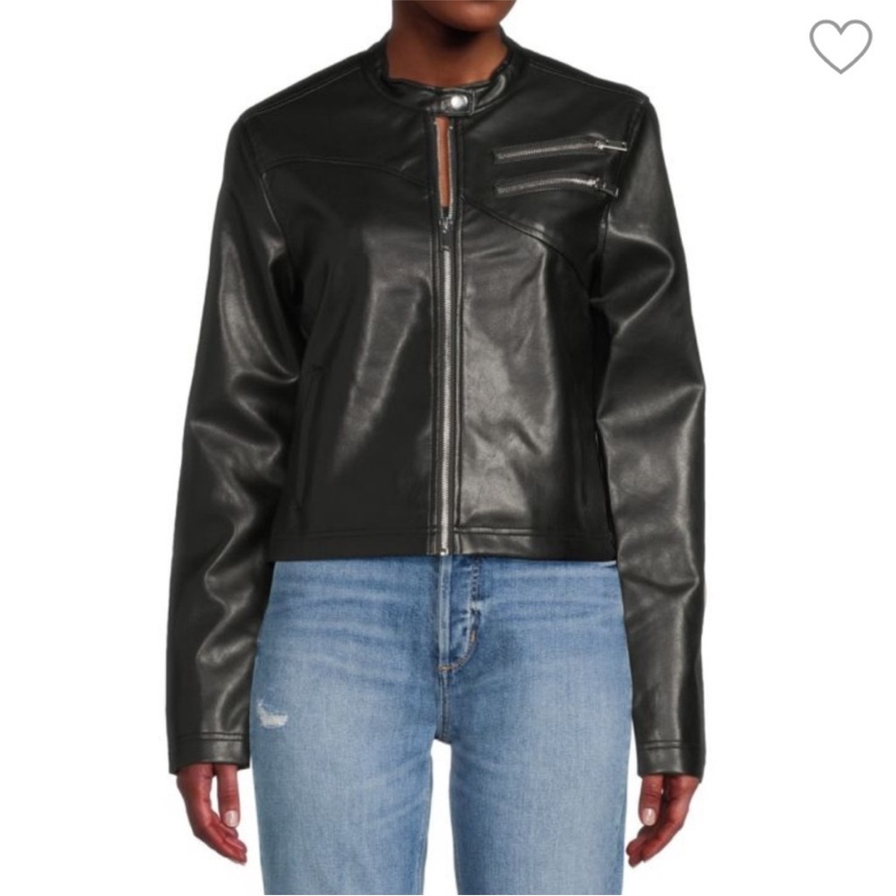 NWT Stoosh leather moto jacket black‎ size XL